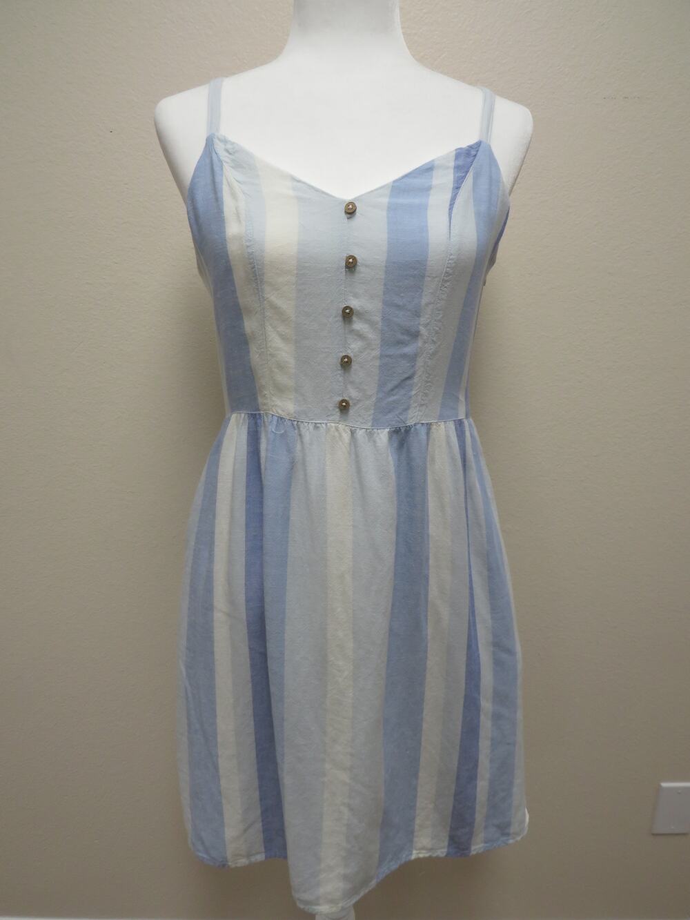 Joie Women's 4 Short Dress Blue White Stripe Adjustable Straps Beachy Nautical
